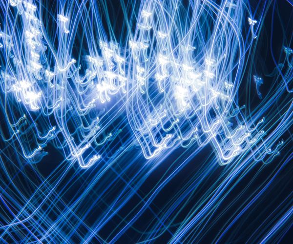 Futuristic neon lines representing energy and clarity